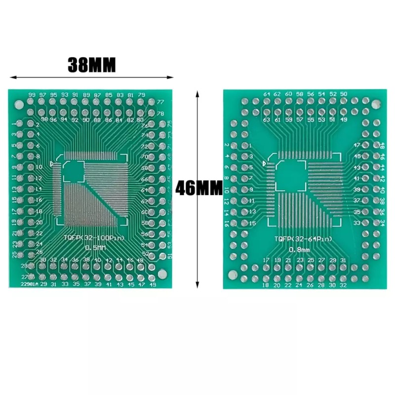 10 PCB 프로토 보드 SMD에서 DIP 어댑터 플레이트 변환기 TQFP