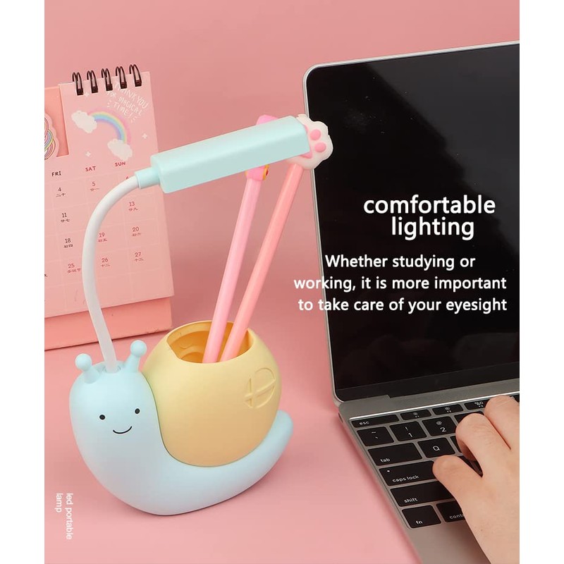 Weltition Cute Kids Lamp with Pen Holder,LED Desk Lamp for
