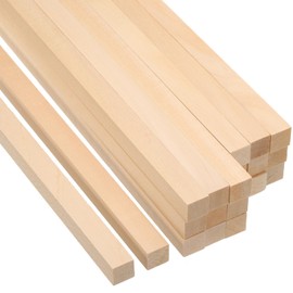 PATIKIL 9/16 Inch Dowel Rods Wood Sticks, 20 Pcs 12 Inch Long Square Wooden Dowels Unfinished Hardwood Sticks for Craft DIY Supplies