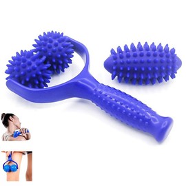Massageroller Mit Griff,Auswechselbare Massage Roller mit 3 Igelball Massageball,Selbstmassagerolle,Massagegerät Fascia Ball,Igelball Fußmassage für Beine RüCken Arme Schultern Muskelschmerzen