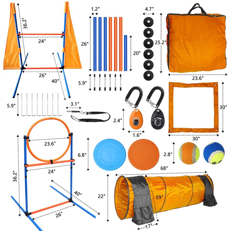 Dog Agility Training Equipment Set Outdoor Indoor Game, Tire Jump