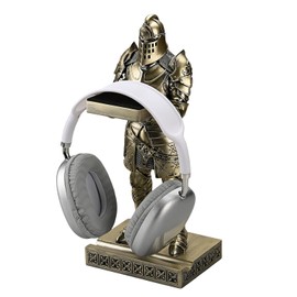HDMbigmi King's Guard Headphone Stand Watch Display Stand Jewelry Bracelet Necklace Holder Trays Towers Warrior Knight Mobile Phone Stand for Office & Home 12.20 Inch (Bronze)