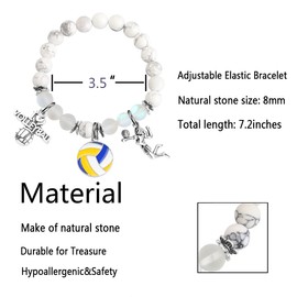 FUSTMW Volleyball Gifts Bracelet Volleyball Player Gifts Volleyball Charm Bracelet Volleyball Coach gifts for Volleyball Team Lover (Volleyball braclet)