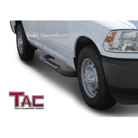 TAC Side Steps Fit 2009-2018 RAM 1500 Regular Cab (Incl. 2019-2020 Ram 1500 Classic) / 2010-2020 RAM 2500/3500/4500/5500 Regular Cab Truck Pickup 3” Texture Black Running Boards Nerf Bars 2Pcs