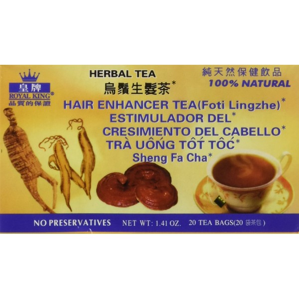 Royal King Hair Enhancer Herbal Tea with Fo-ti and Lingzhe - 20 Tea Bags