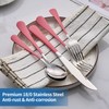 Moxinox 20-Piece pink Silverware Set, 18/0 Stainless Steel pink Handle