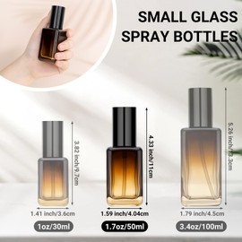 Segbeauty 1.7oz Amber Glass Spray Bottle Refillable Travel Bottles, 4pcs Fine Mist Travel Empty Spray Bottle for Hair, 50ml Atomizer Sprayer for Perfume, Liquid Containers Perfume Cologne Bottles