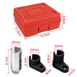 Youyijia 3PCS Oxygen Sensor Sleeve Set 6:7/8" (22mm) Auto O2 Socket Chrome Vanadium Steel Wrench Tool Remover Oxygen Sensor Removal Tool for Most Models