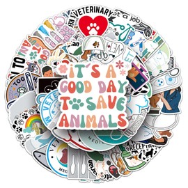 Bric Dodo Pack of 50 Veterinarian Stickers Car Laptop Phone Guitar Skateboard Motorcycle Bicycle Veterinarian Stickers Set Vinyl Waterproof Aesthetic Stickers for Teenagers Children Adults