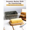 YHOJOY Ceramic Butter Dish with Lid, Covered Butter Dish for