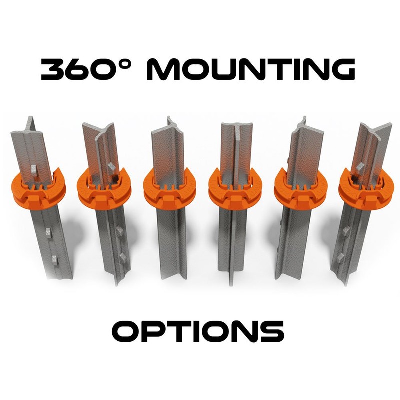 Lock Jawz T-360 Electric Fence T-Post Insulator - Orange (Bulk