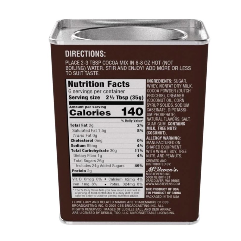 Mcsteven's Lucy's Chocolate Factory Chocolate Truffle Cocoa Mix - 8