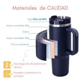 TREWOL Insulated Tumbler to Go with Handle and Straw | 1200 ml | Stainless Steel Thermos Bottle BPA Free | Keep Cold 24H / Hot 12H (Dark Green)