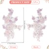 CABODYALS 2Pcs 3D Floral Sequin Applique Pearl Beaded Embroidered Lace