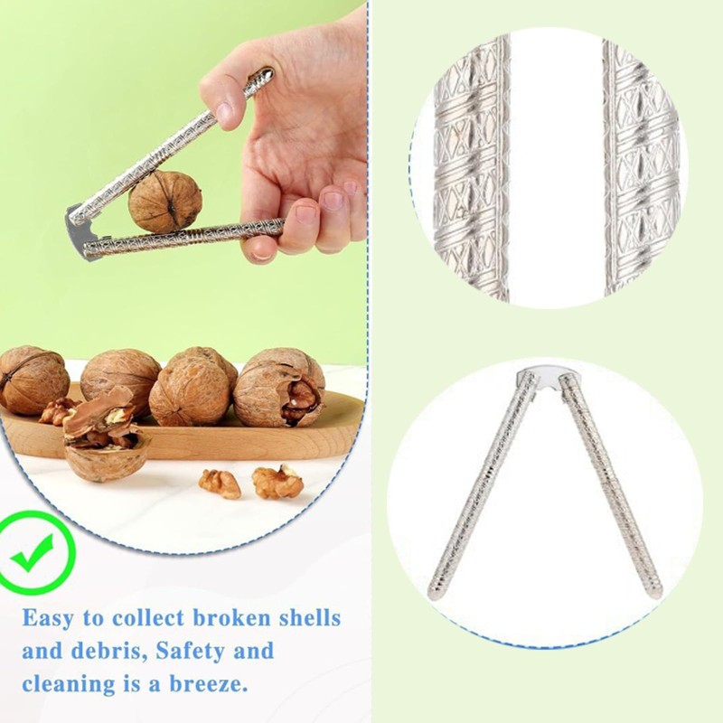 Fufuaicf Stainless Steel Nut Cracker Set for Nuts，3 Pcs Nutcracker