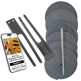 TOFL Baseball Glove Lace Kit | 6 Leather Glove Laces, a Lacing Needle, Set of Thumb & Pinky Straps | Heavy Duty Cowhide for Baseball & Softball Glove Relacing Kit | Gray