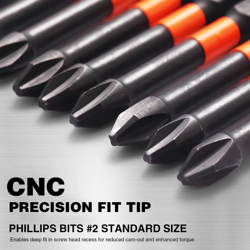 10 pcs Phillips Impact Driver Bits #2 3.5Inch, 2 Phillips