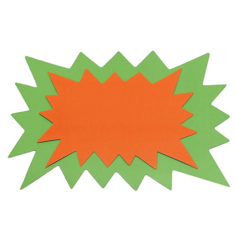 Neon Starbursts Cut-Outs - Perfect for School-Boards, Offices, Memos, Arts