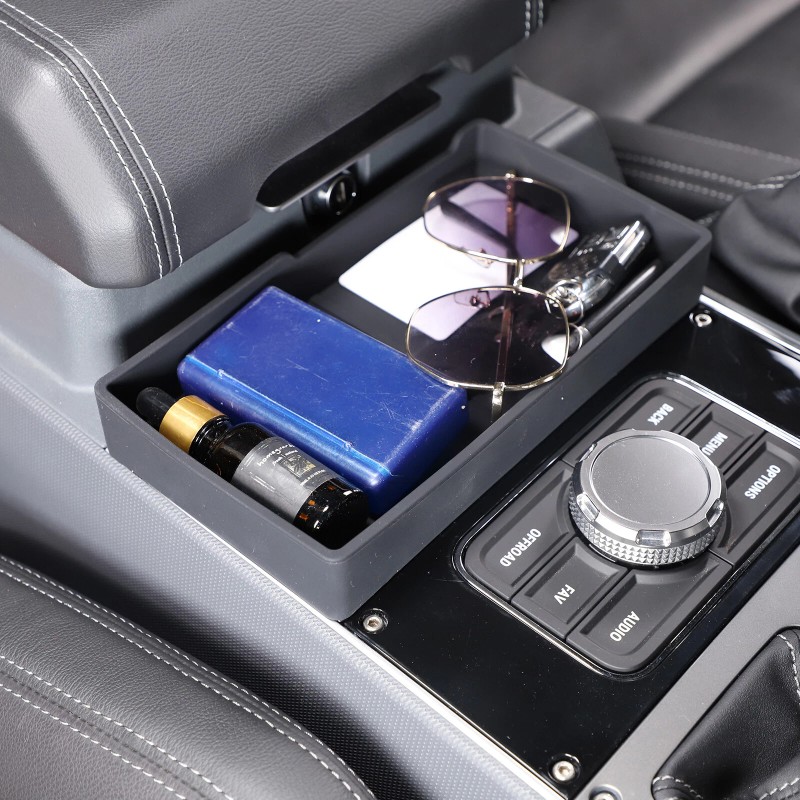 auguisy-motortrim Black Center Console Water Cup Storage Box Tray Fit