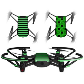 Skin Decal Wrap 2 Pack for DJI Ryze Tello Drone Stripes Green Drone NOT Included