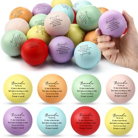 Leitee 21 Pcs Mental Health Gifts Colorful Motivational Stress Balls Inspirational Relief Macaron Color Small Quotes Stress Balls Bulk Graduation Gifts Bulk