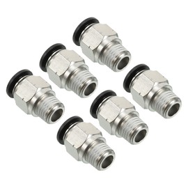 PATIKIL 10mm x 1/4"NPT Male Thread Push to Connect Fittings, 6 Pack Straight Quick Connect Fittings Pneumatic Air Line Fittings Joint Tube Fitting for Air Water