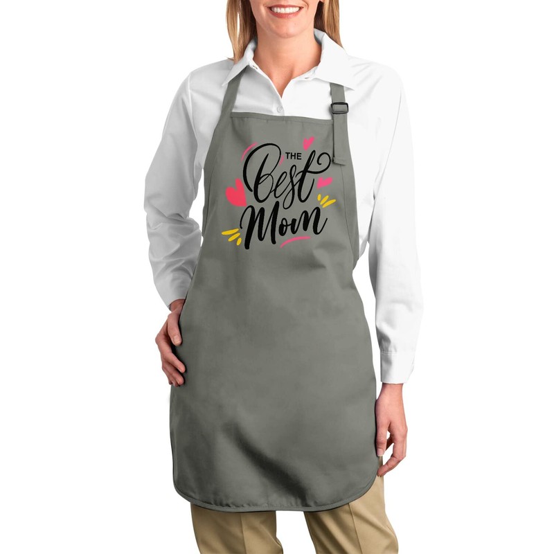 Fabulous Premium-Küchenschürze Grau Die beste Mutter Kalligraphie zum Muttertag