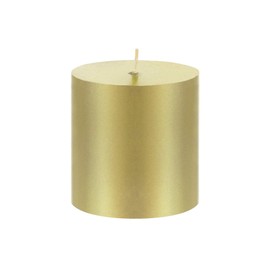 Mega Candles 3 pcs Unscented Gold Round Pillar Candle, Hand Poured Premium Wax Candles 3 Inch x 3 Inch, Home Décor, Wedding Receptions, Baby Showers, Birthdays, Celebrations, Party Favors & More