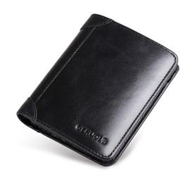 Cloeey Future Carteras para Caballero con Protección RFID, Billetera de Hombre de Piel, 11 Ranuras para Tarjetas y 2 Bolsillos para Efectivo, Regalos para Hombre, Mens Wallet (Negro)