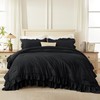 Andency Black Full Size Comforter Set(79x90Inch), 3 Pieces Fluffy Farmhouse