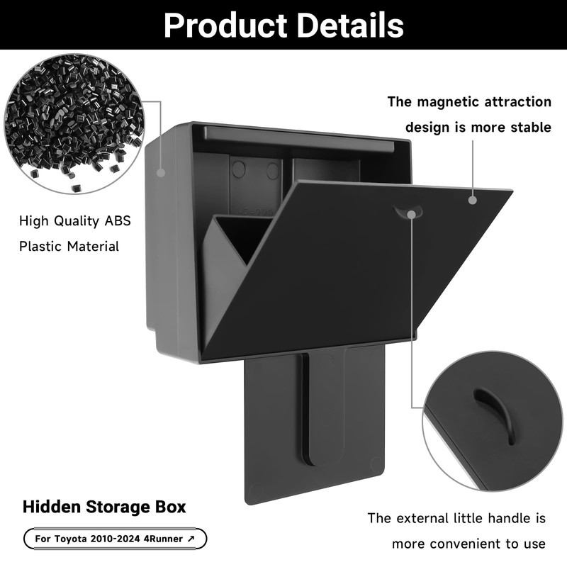Hidden Storage Box Compatible with Toyota 2010-2020 2021 2022 2023