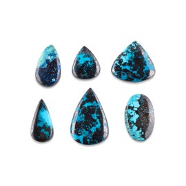 A+ Chrysocolla with Azurite Gemstone Cabochon, Multi Shape Stones, Chakra Healing Crystals, Jewellery Making, Loose Wholesale Lot,