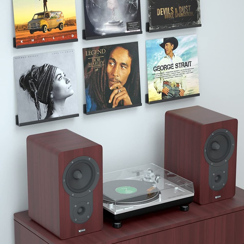 NIUBEE Acrylic Record Rack Wall Mount LP Album Cover Stand