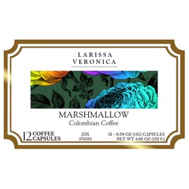 Marshmallow Colombian Coffee (Single Serve K-Cup Pods) (Gourmet, Naturally Flavored, Whole Coffee Beans) (12 pods, ZIN: 573595)