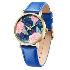 BOSHIYA Women's Watch Leather Strap Simulation Classic Quartz Waterproof Casual Business Dress Watch Leather Women's Watch