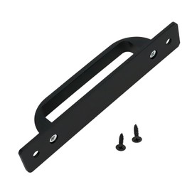 Geesatis 2 Pcs Garage Pulls/Sliding Barn Door Handles/Gate Handles/Furniture Decorative Pulls, with Mounting Screws, Matte Black, 5 inch / 128 mm Hole Center