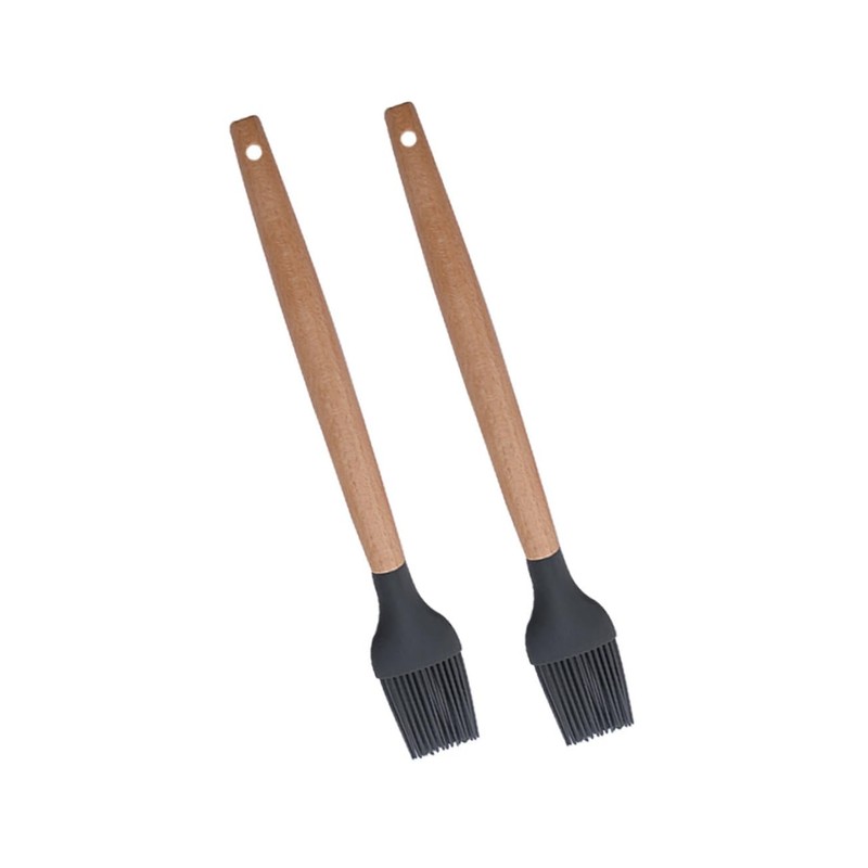 Mipcase 2sets Pastry Brush with Wooden Handle High Temperature Resistant