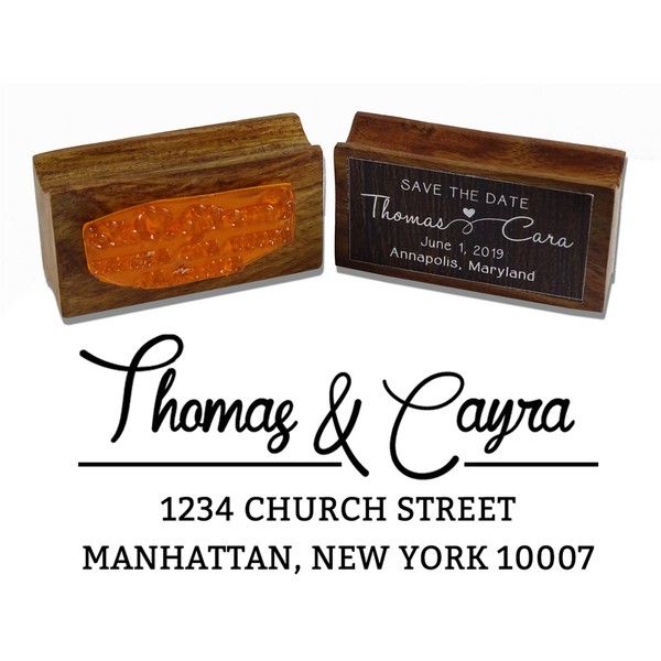 Printtoo Customized Return Address Personalized Wood Mounted Invitation Rubber Stamp