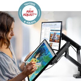 Dual Monitor Arm Stand for 35 Inch Screens - Full Adjustable VESA Mount for 2 Monitors, Heavy Duty Dual Monitor Desk Mount Compatible with C Clamp, Grommet Mounting Base, Holds 26.4lbs per Arm, Black