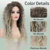 Fencca Long Curly Wigs for Women Ash Blonde Curly Synthetic