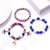 BSJELL 7 Pack 4th of July Beaded Bracelet Stackable Red
