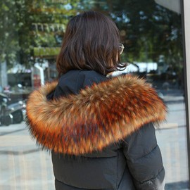 ihreesy Winter Warm Faux Fur Collar Shawl Collar Elegant Neck Shawl Collar Soft Collar Crew Neck Faux Fur, brown