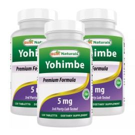 Best Naturals 3 Pack Best Naturals Yohimbe 5 mg 120 Tablets