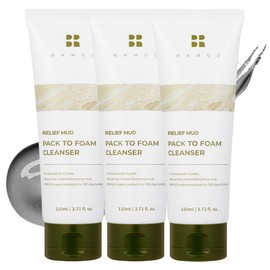 비알머드 리커버리 머드 약산성 저자극 팩투폼 클렌징폼 Bialmude Recovery Mud Mild Acidic Low Irritation Pack-to-Foam Cleansing Foam, 110ml × 3개