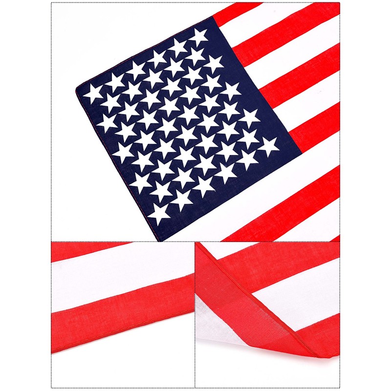 Maxdot American Flag Bandanas USA Flag Headband Kerchief Unisex Cowboy