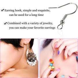 TTSAM 120pcs Earring Hooks with Ball and Coil, Hypo Allergenic Plated Silver Ear Wires with Transparent Storage Box, for DIY Jewelry Making