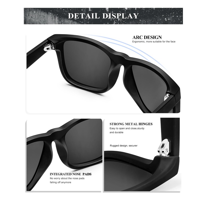 KALIYADI Polarized Sunglasses-for-Men Mens Sunglasses: Classic Polarized Sunglasses with UV