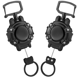 Key Fob Extendable 2 Pieces Lanyard Extendable Robust Extendable Key Ring ID Yo-Yo with 80 cm Steel Wire Rope ID Holder for Outdoor Workers