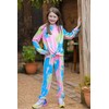 Arshiner Girls Clothing Sets Tie Dye Twist Front Crop Top