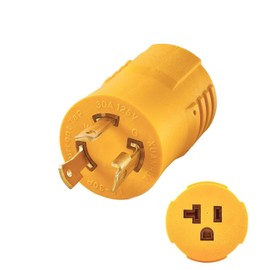 Shore Power Adapter,NEMA L5-30P Male to NEMA 5-15R/5-20R Female RV Generator Adapter, Marine 30 Amp to 110V 15 Amp/120V 20Amp Household Regular Inlet Connector